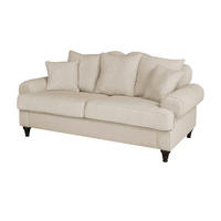 SOFA beige Landhaus, Couch 3-Sitzer 200 cm - Beige, Holz/Textil (200/95/100cm) - Furn.Design