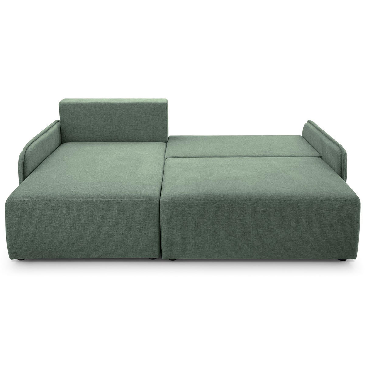 ECKSOFA Netarro, Salbeigrün Chenille, linksseitig - Schwarz/Hellgrün, Kunststoff/Textil (198/147cm) - Selsey