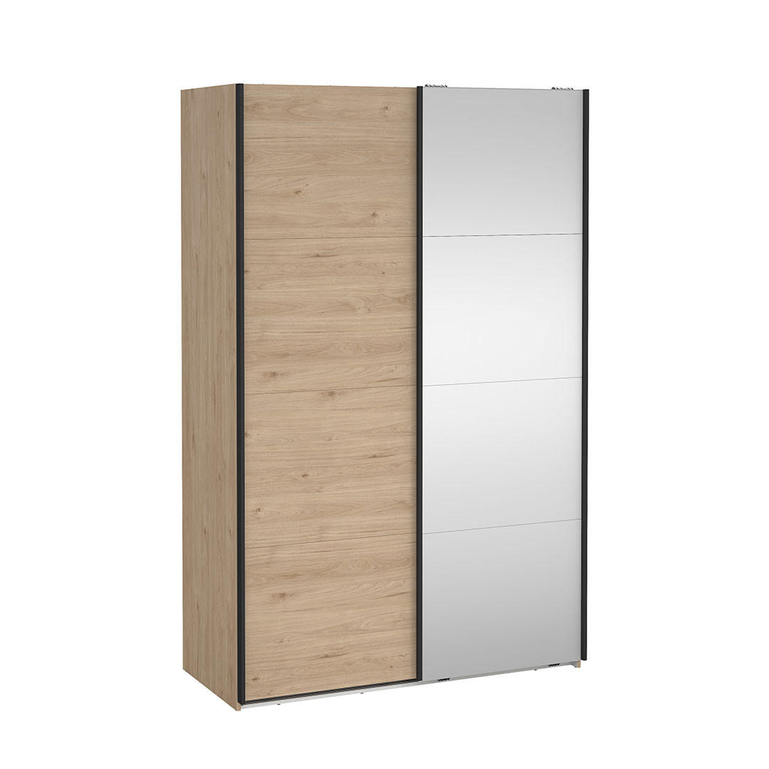 SCHIEBETÜRENSCHRANK, Bergamo, Eiche, Holzwerkstoff, 139 x 67 x 221 cm - Eichefarben, Holzwerkstoff (139/221/67cm) - ebuy24