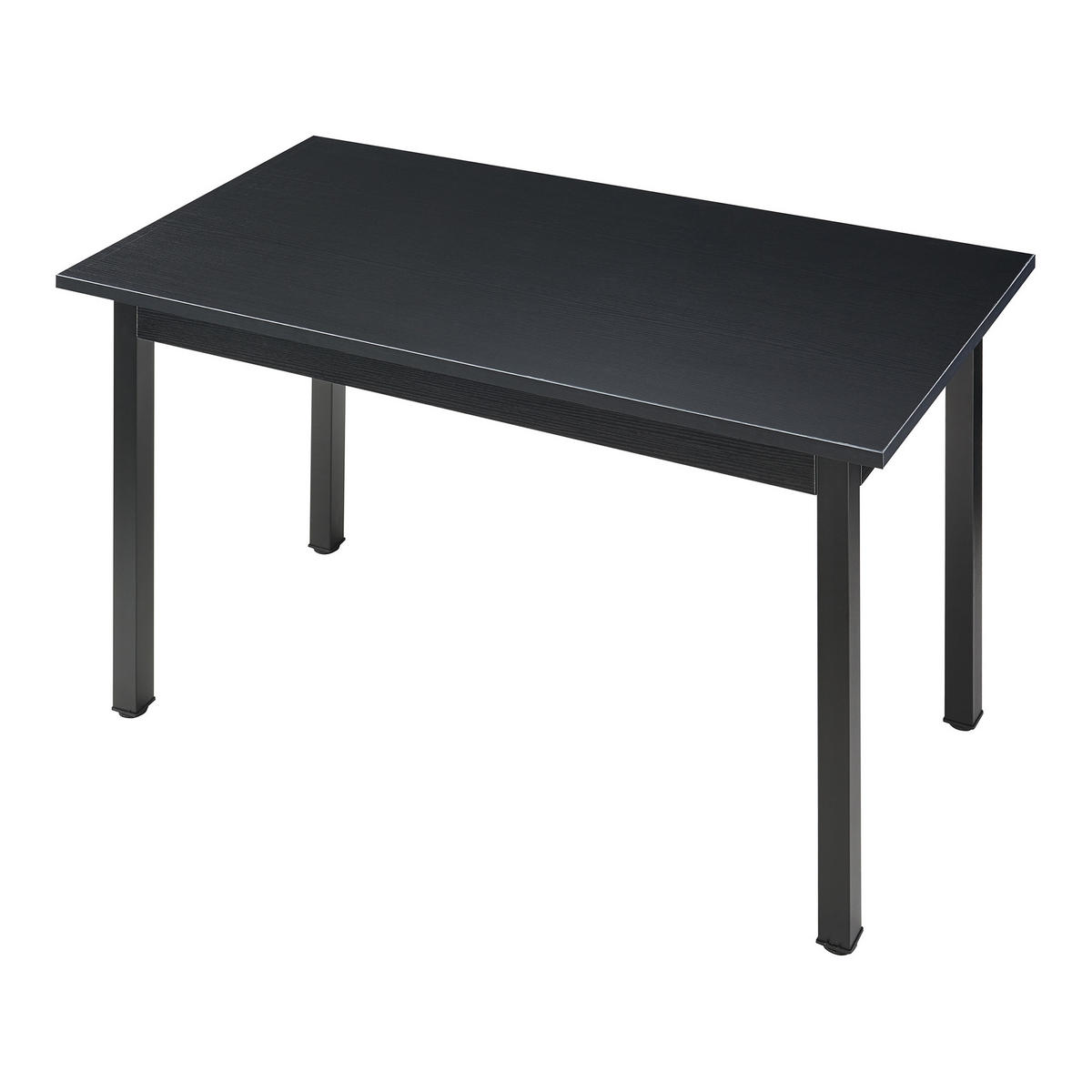 JÍDELNÍ STŮL Den Haag - černá, kov/kompozitní dřevo (60/120/75cm) - [en.casa]