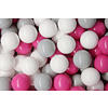 BÄLLE für Bällebad, Spielbälle, Plastikbälle für Kinder Set 50 pcs.: Grau/Weiß/Dunkelrosa - Pink/Weiß, Textil (7/7/7cm) - MeowBaby