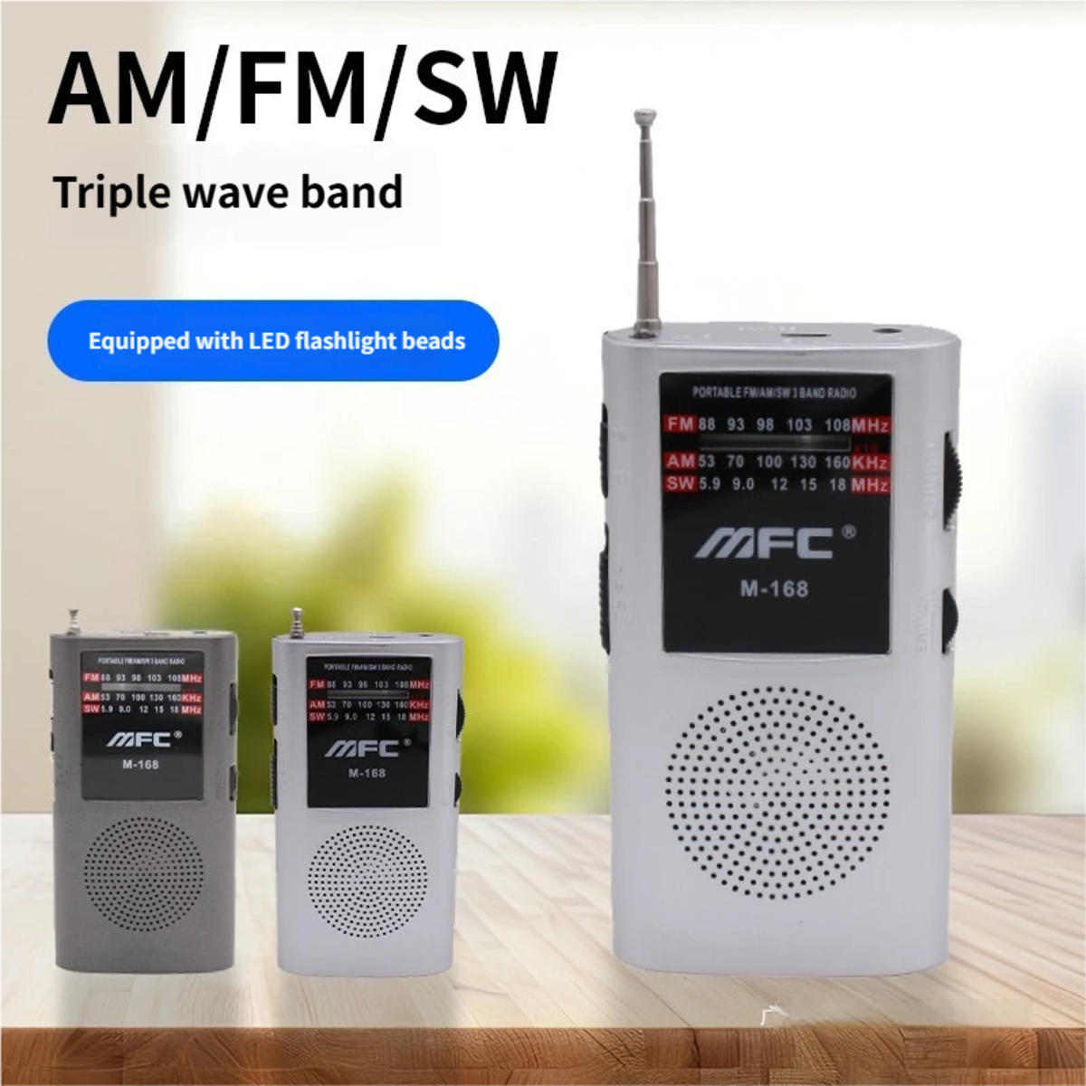 RADIO EMERGENCY AM/FM/SW-Dreibandradio - Grau, Kunststoff (6.8/2.7/13.3cm) - Authentics