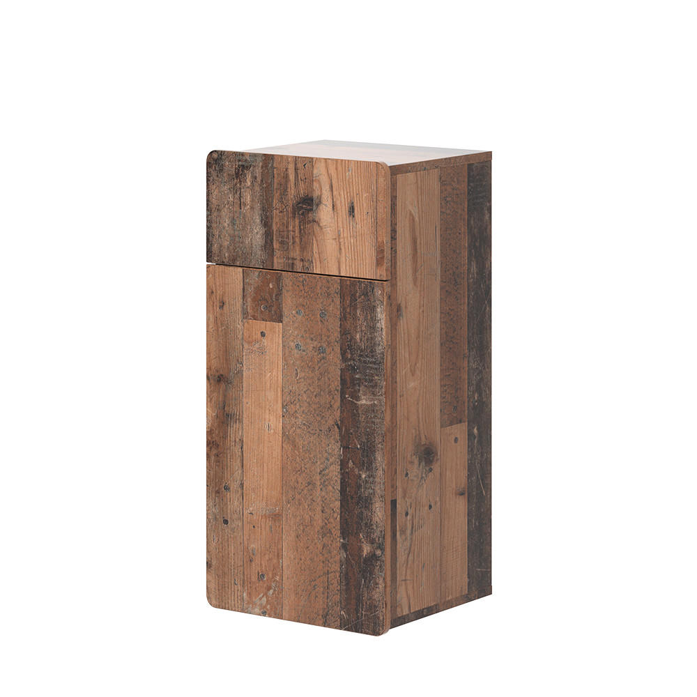 MIDISCHRANK Izan Oldstyle 36.6 x 76.6 cm mit Schublade und Tür - Braun, Holzwerkstoff (36.6/76.6/32.8cm) - Vicco