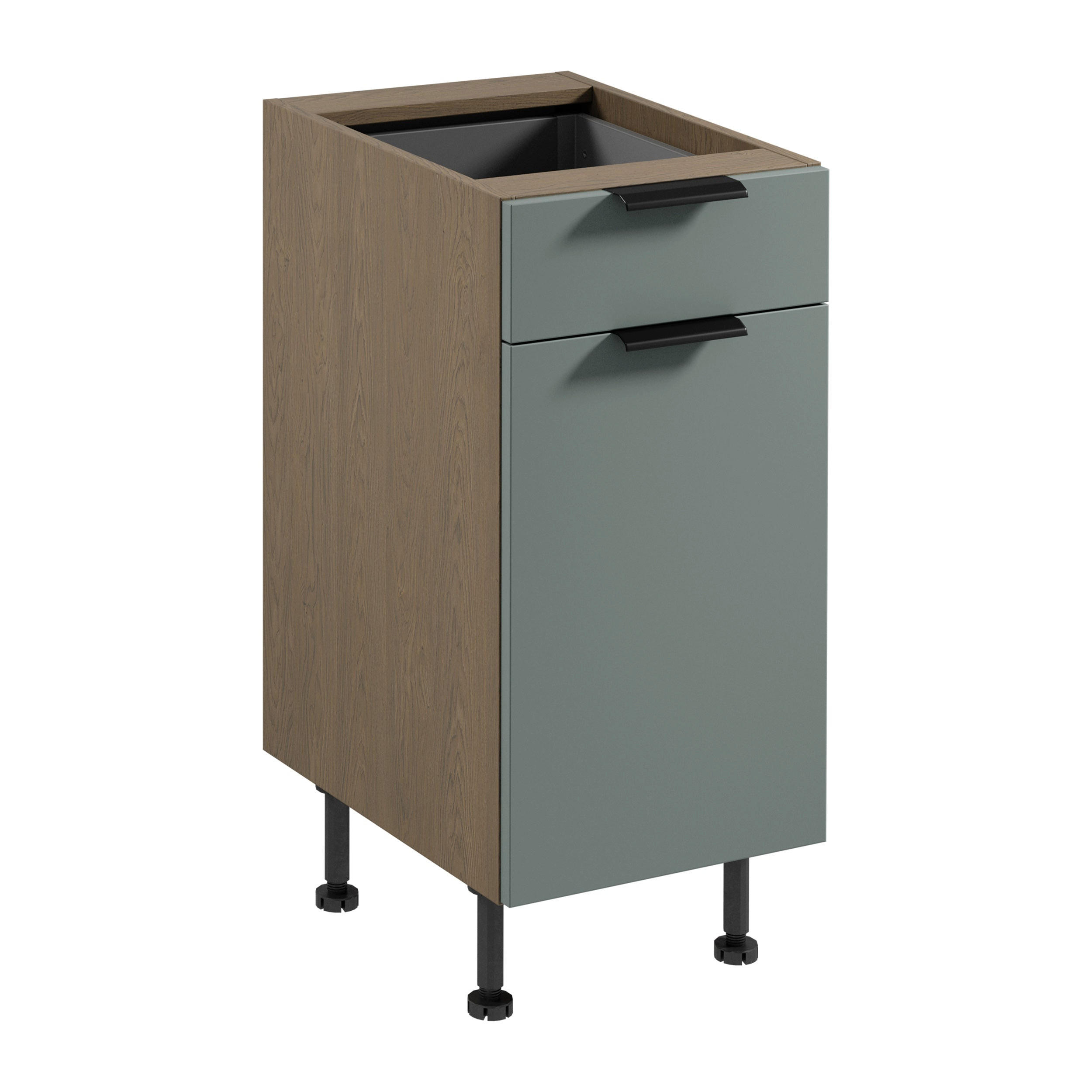 UNTERSCHRANK D40S1 P/L – Sorento Grün – Grün / Eiche - Eichefarben/Grün, Holzwerkstoff (40/87/52cm) - ROYAL24_MARKT
