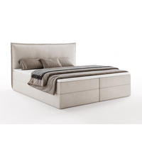 BOXBETT ARENO 200x200 cm Komplett-Set mit Bettkasten, Bonell-Matratze H3 und Topper - Beige - Beige, Textil (200/200cm) - Luxkor24