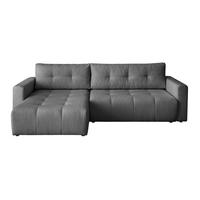 ECKSOFA WALONGO mit Schlaffunktion, Grau - Dunkelgrau, Textil (261/143cm) - Fedve