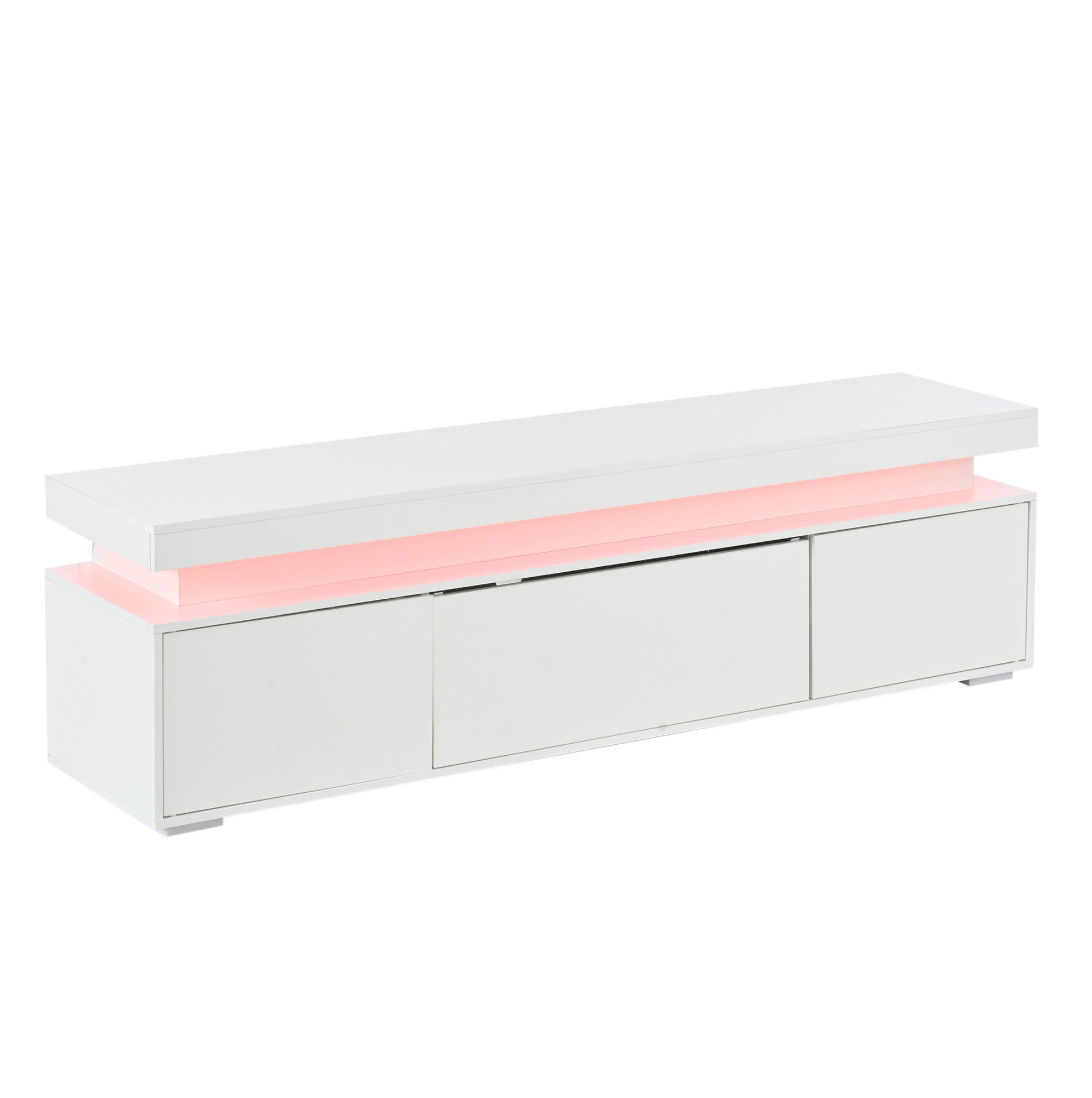 LOWBOARD 150/35/43 cm aus Spanplatte mit LED-Beleuchtung Weiß - Weiß, Holzwerkstoff (150/43/35cm) - Modenvie