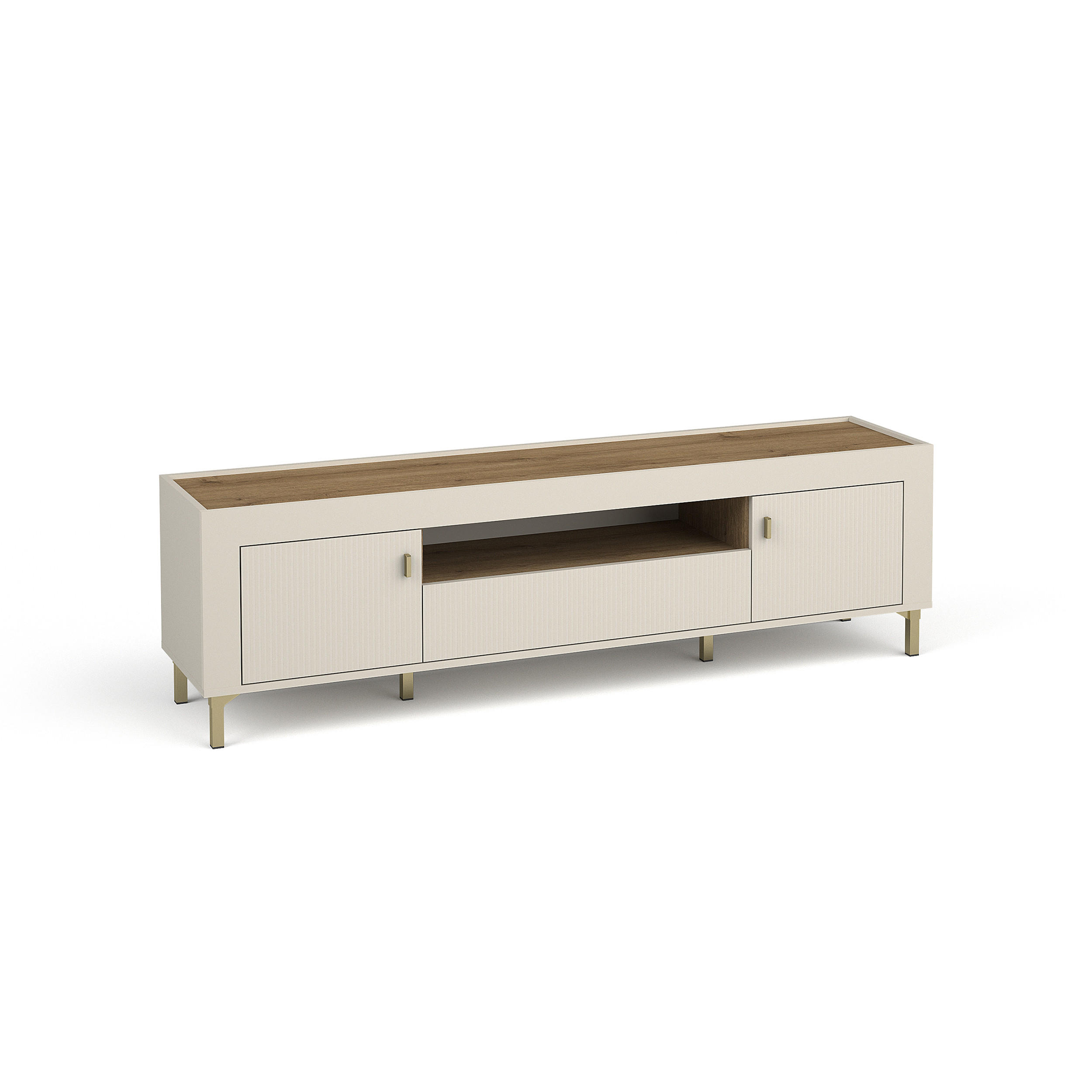 LOWBOARD Monta mit 2 Türen und 1 Schublade, Kaschmir - Kaschmir, Holzwerkstoff (177/52/40cm) - Beautysofa