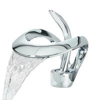 WASCHTISCHARMATUR Einhebelmischer für heißes und kaltes Wasser, Chrom - Chromfarben, Metall (16.5/13.7/8cm) - Kaket