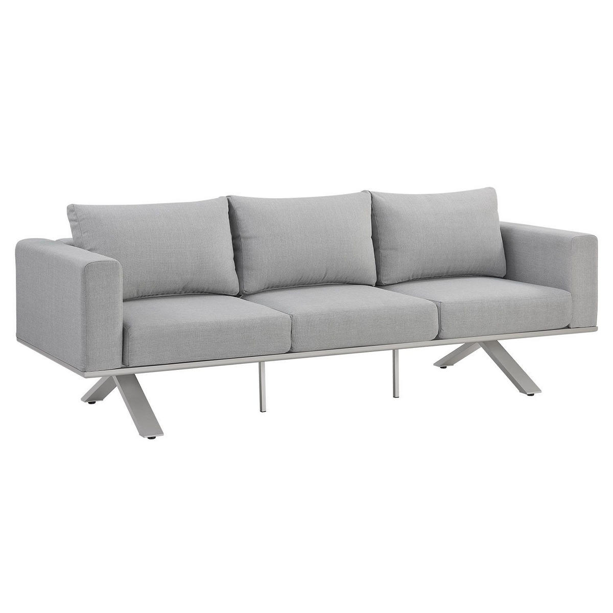 GARTEN-LOUNGE-SET Alexandria grau - Grau, Metall - Juskys