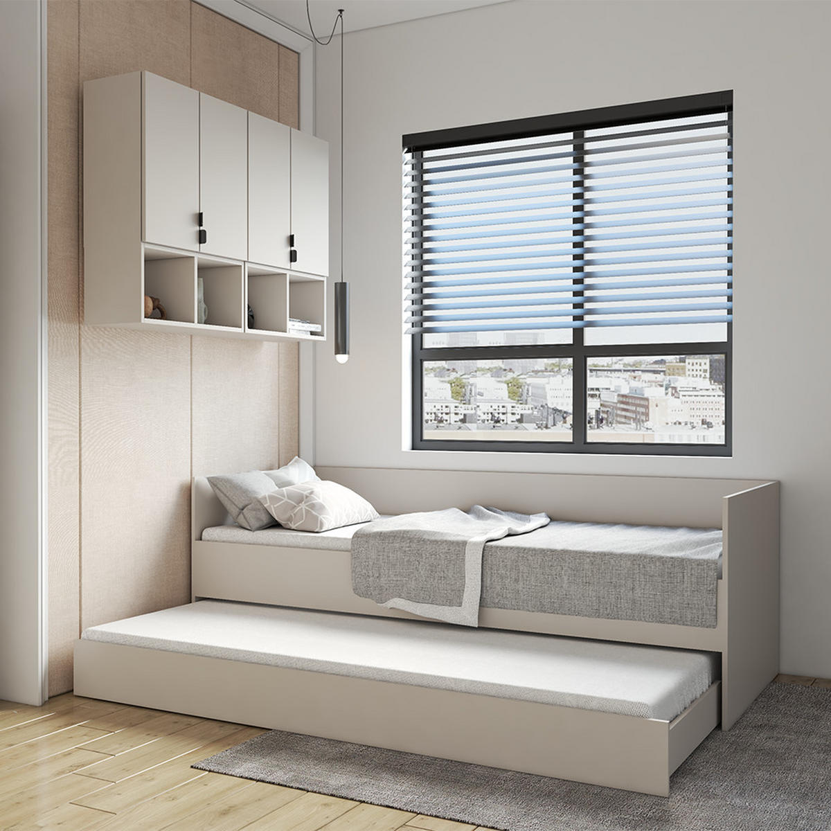 BETT Charlie Lattenrost, 90/200 in Kaschmir - Kaschmir, Holzwerkstoff - imoebel24