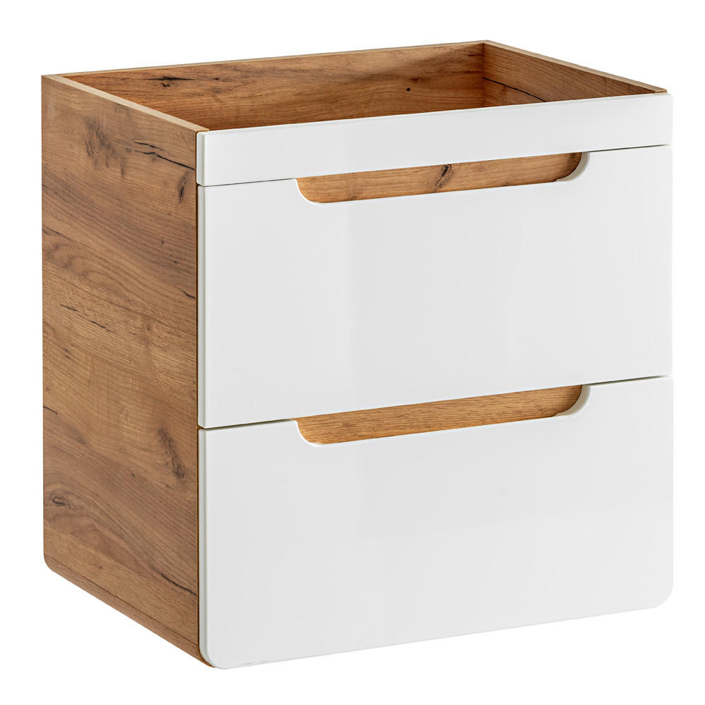 WASCHBECKENSCHRANK Luton-56 - Weiß, Holzwerkstoff (60/59/46cm) - Lomado