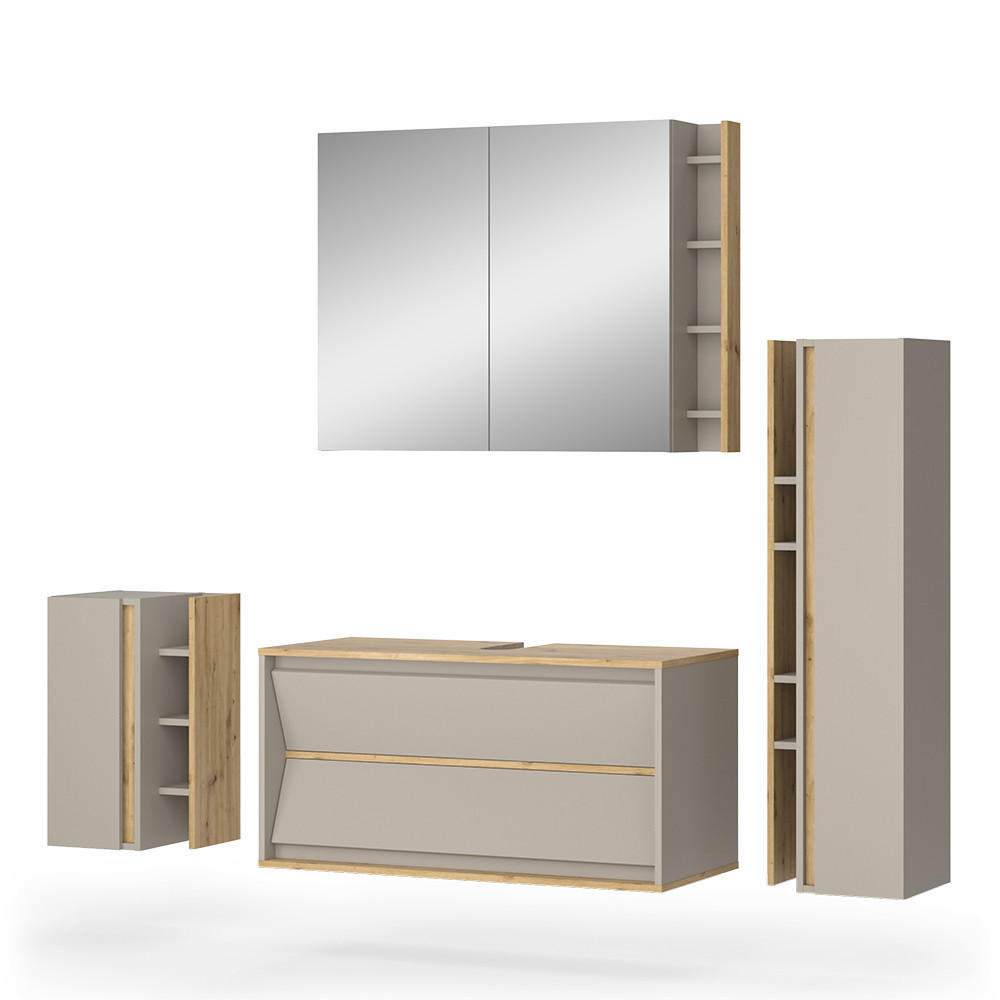 KOUPELNOVÝ NÁBYTEK Edelin Kašmír - kašmírová/světle šedá, kompozitní dřevo (100/50/45cm) - Vicco