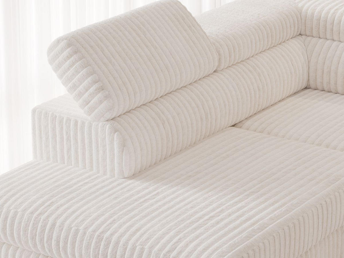 ECKSOFA U Argon Creme - Creme/Schwarz, Holz/Textil (322/190cm) - Graingold