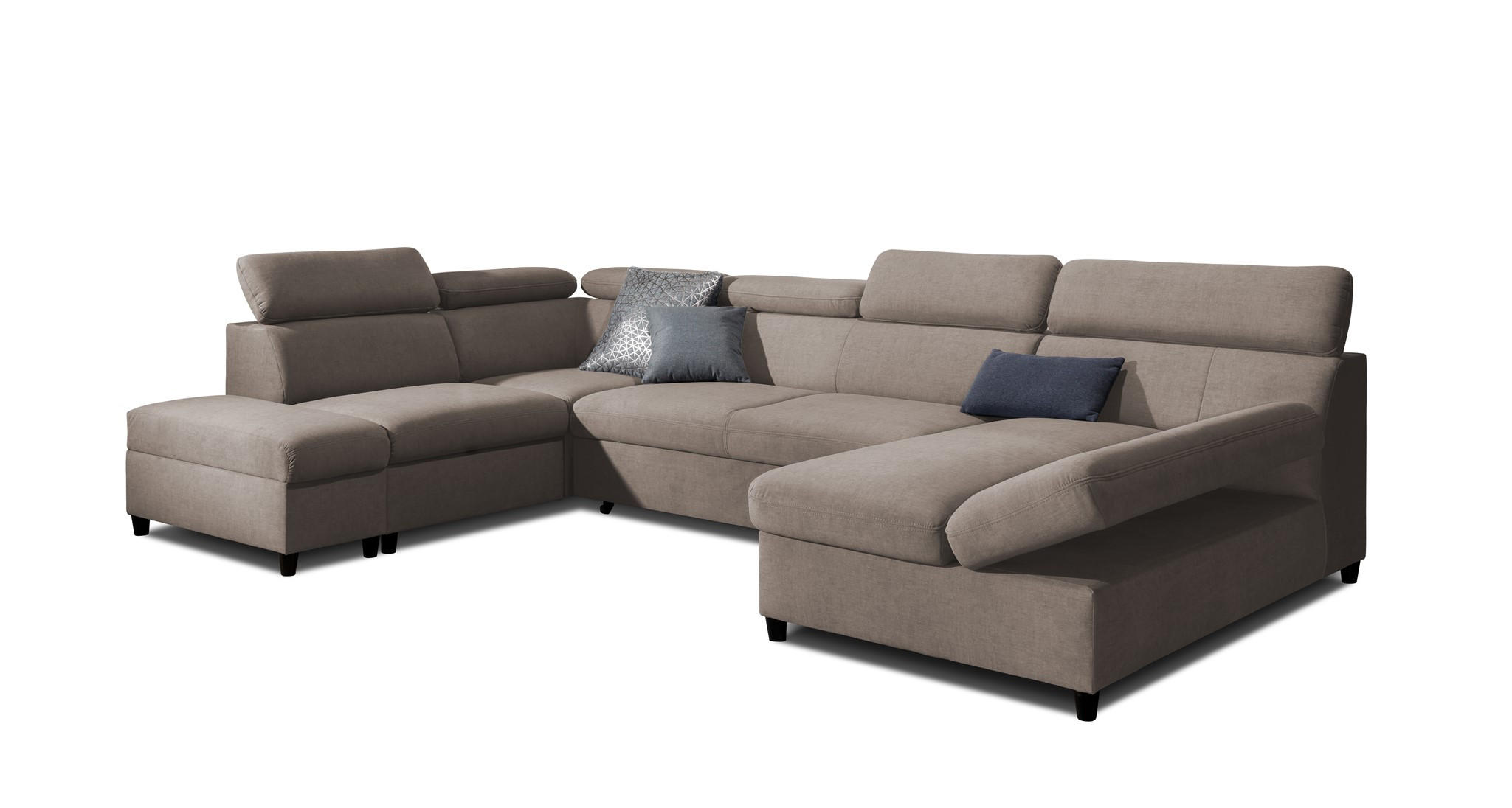 WOHNLANDSCHAFT Schlafsofa Anton - Taupe, Holzwerkstoff/Textil (342/96/205cm) - Fun Möbel