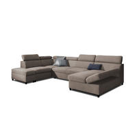 WOHNLANDSCHAFT Schlafsofa Anton - Taupe, Holzwerkstoff/Textil (342/96/205cm) - Fun Möbel