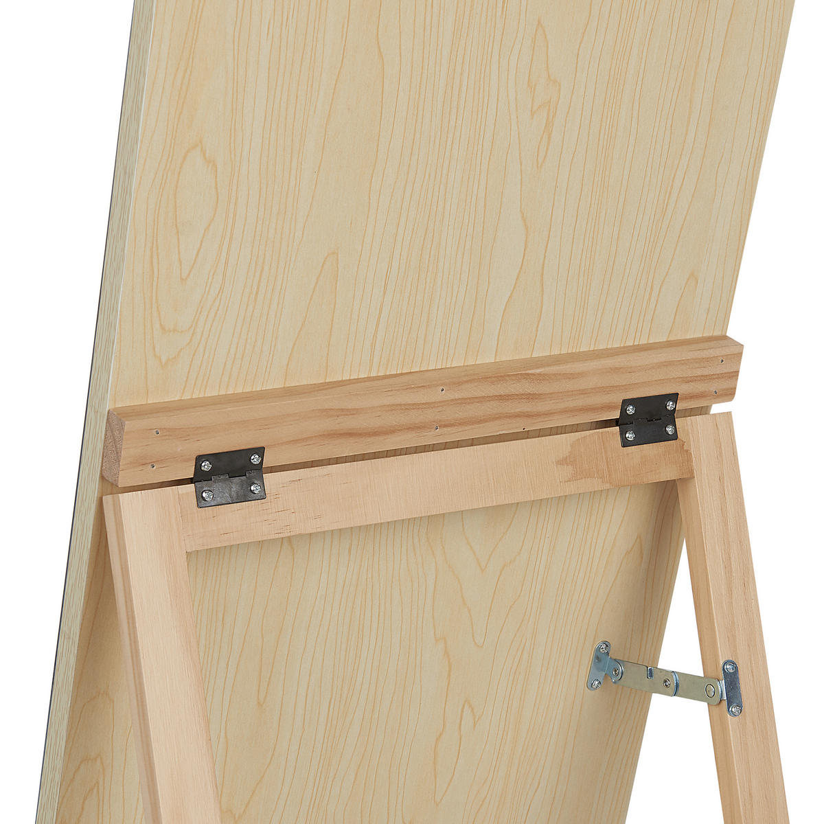 STEHSPIEGEL mit Ablage Kiefernholz hellbraun oval 35/150 cm Cherbourg - Hellbraun, Holz (35/150/47cm) - Beliani