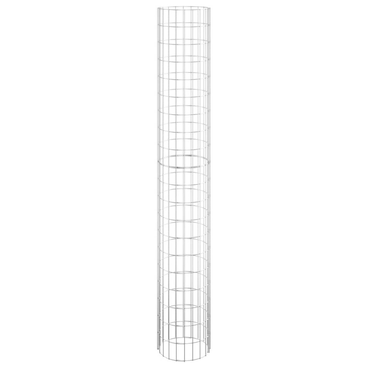 GABIONEN-HOCHBEETE 3 Stk. Rund Verzinkter Stahl Ø30x200 cm - Silberfarben, Metall (30/200/30cm) - furnicato