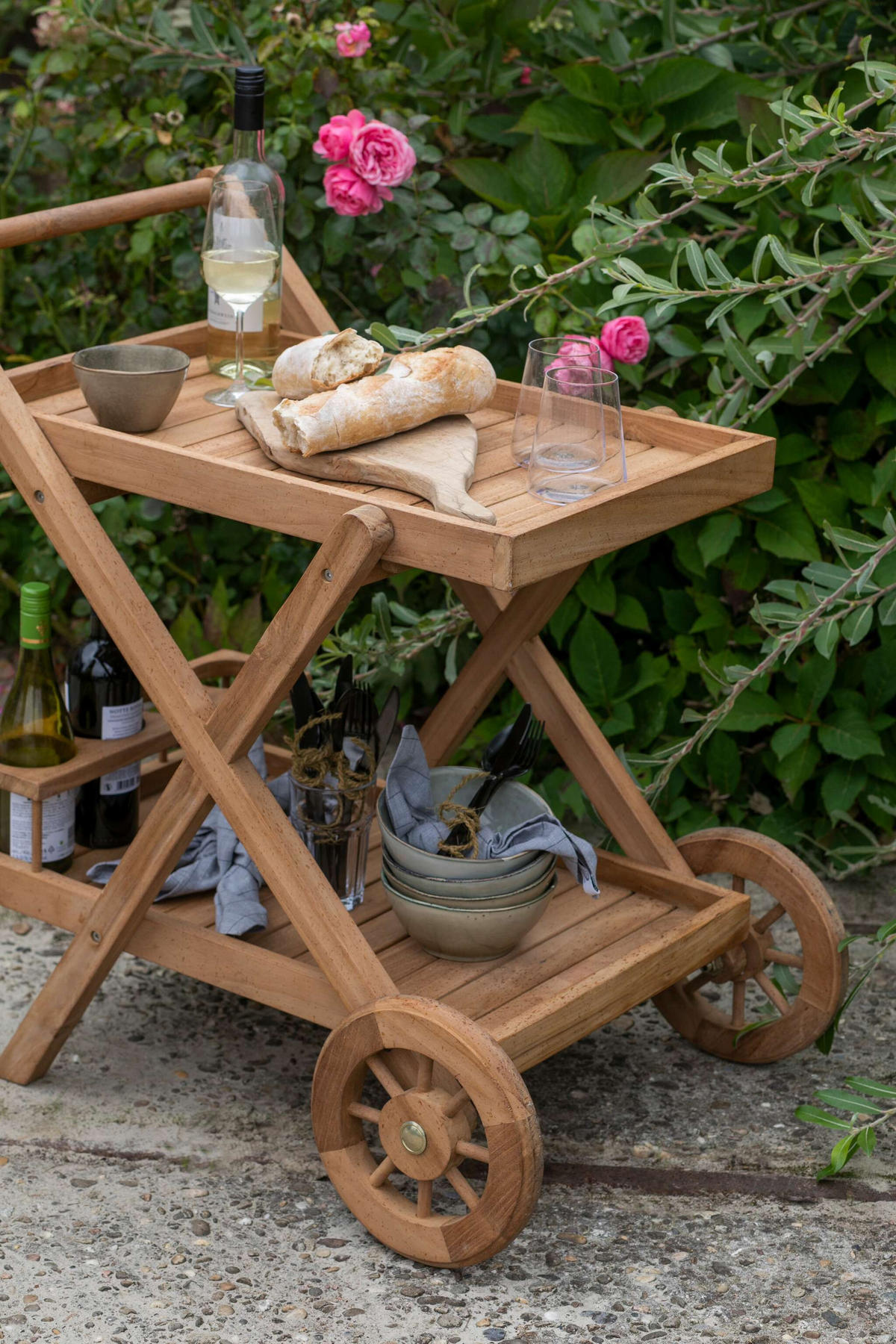 SERVIERWAGEN Chester - Naturfarben, Holz (48/83/71cm) - Mr. Deko