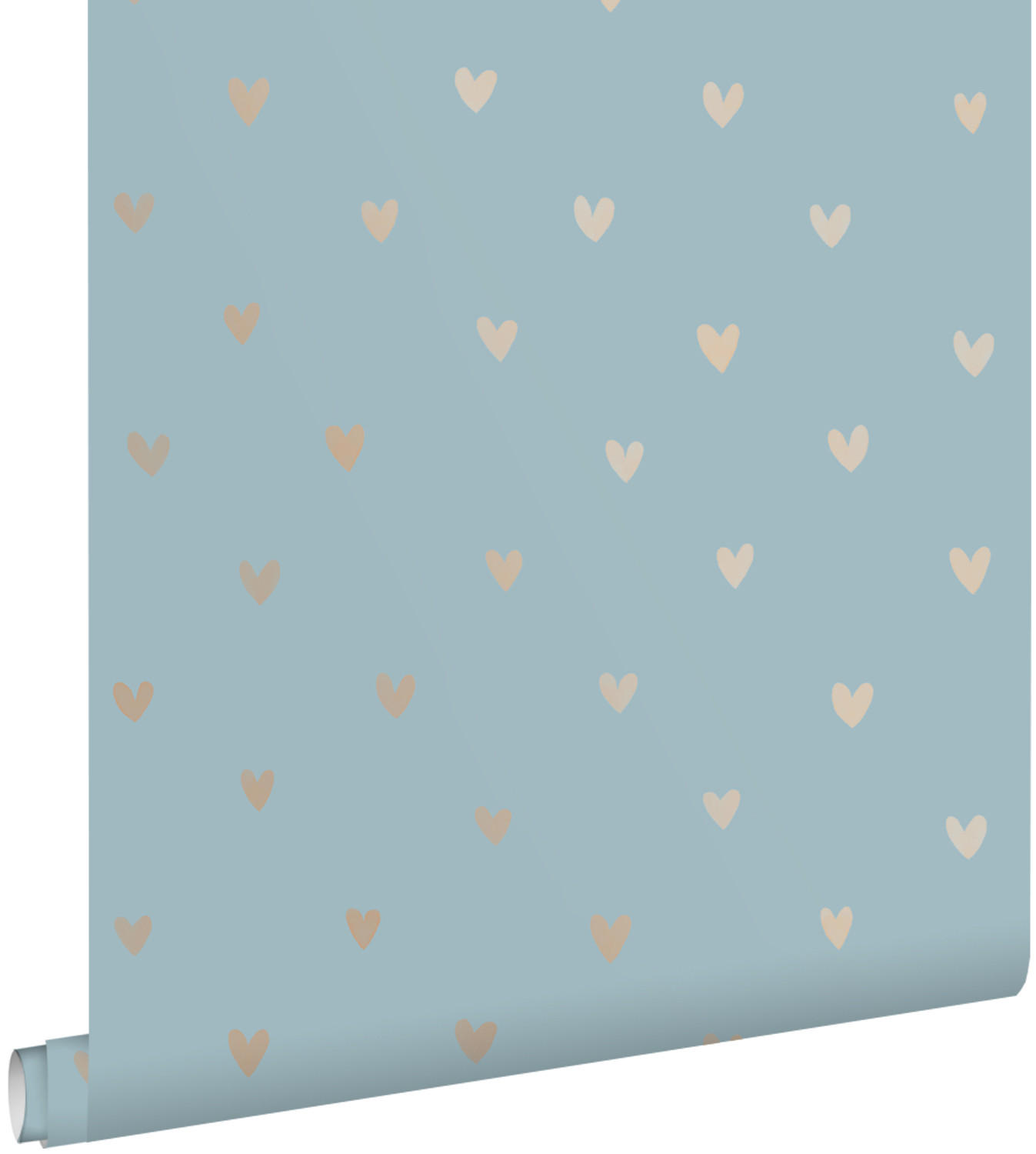 TAPETE Herzchen 53 cm x 10.05 m - Blau, Papier (53/0.1cm) - ESTAhome