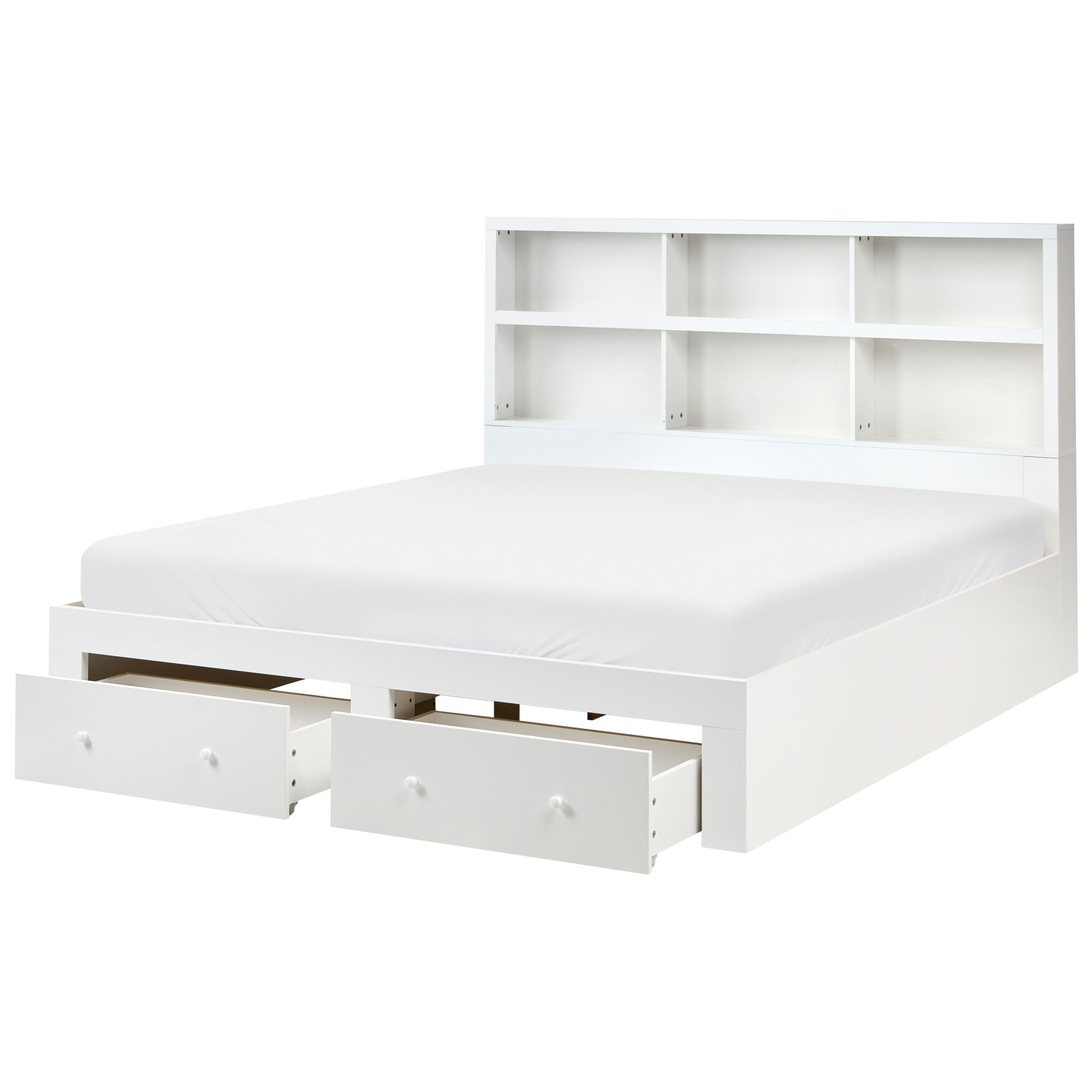Beliani POSTEL s zásuvkami 180/200 cm MDF deska Bílá Tarare