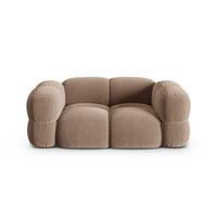 SOFA Loretto aus Samt dunkelbeige 2 Sitzplätze - Mokka, Textil (100/68/180cm) - Cosmopolitan Design