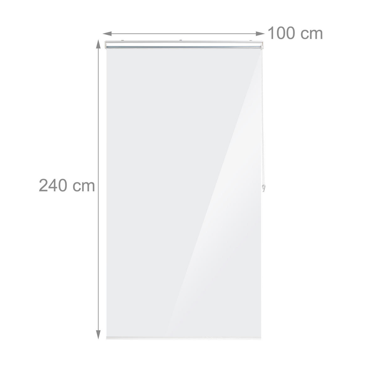 DUSCHROLLO - Transparent, Kunststoff/Metall (100/4.5cm) - Relaxdays