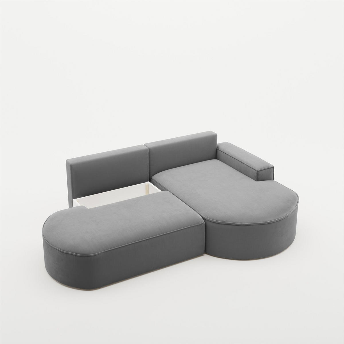 ECKSOFA Venedig Mit Schlaffunktion - Dunkelgrau, Holzwerkstoff/Textil (278/179cm) - Fun Möbel