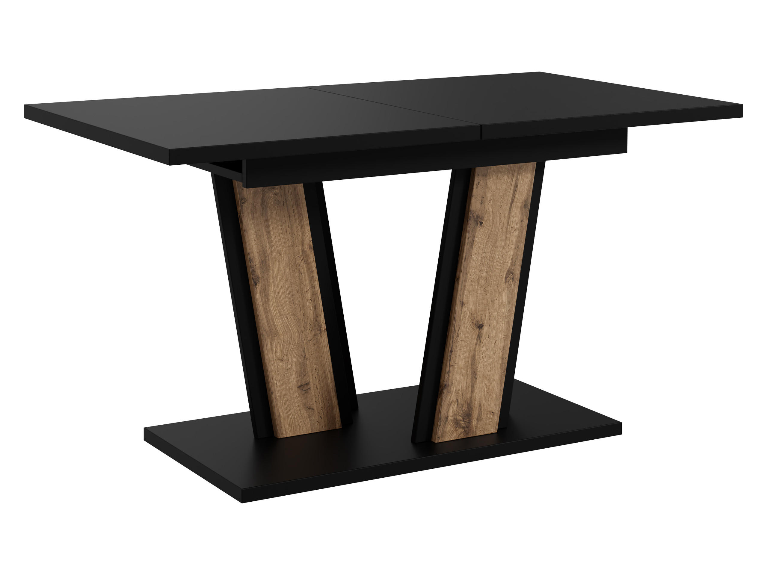 ESSTISCH Muss 160 - Eiche Wotan/Schwarz, Holzwerkstoff (120/80/75cm) - MIRJAN24