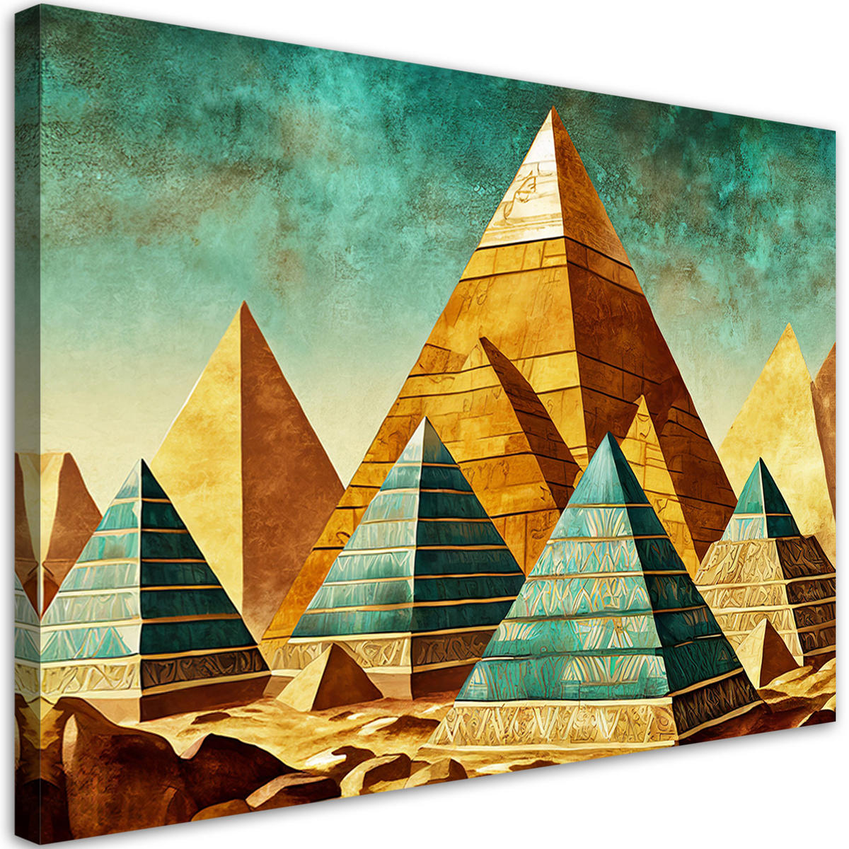 WANDBILD pyramiden ägypten abstraktion - Goldfarben, Textil (60/40cm) - Feeby