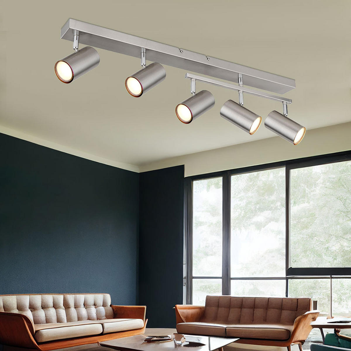 LED DECKENLEUCHTE Robby Metall Silber - Silberfarben, Metall (70/35/17cm) - Globo Lighting