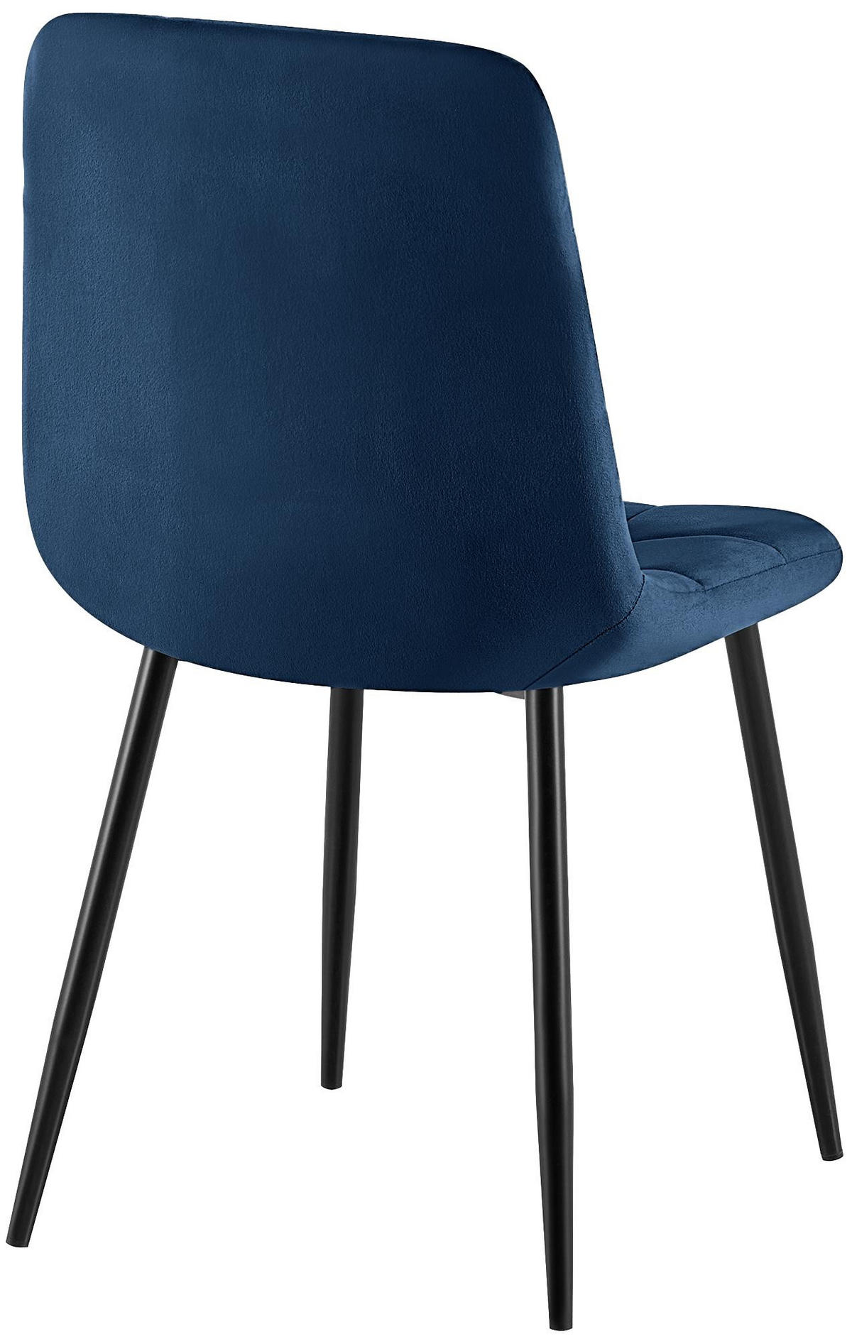 STUHL Samt Dunkelblau - Schwarz/Dunkelblau, Textil/Metall (45/84/55cm) - CLP