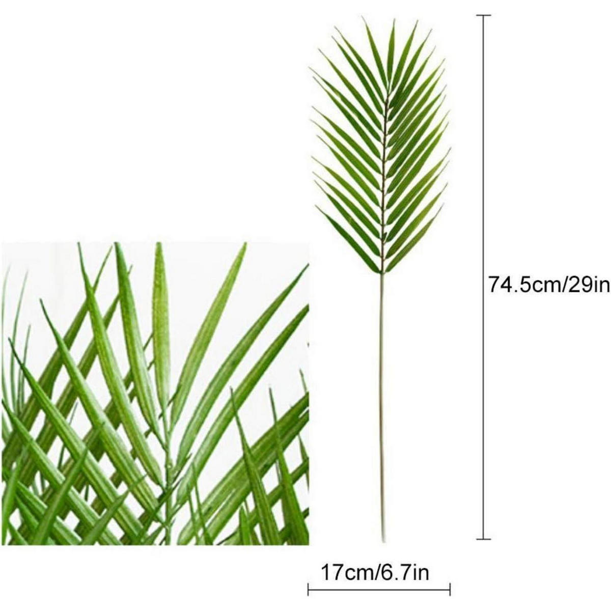 KÜNSTLICHE Palmblätter 6-teiliges Set 74 cm - Grün, Kunststoff (30cm)