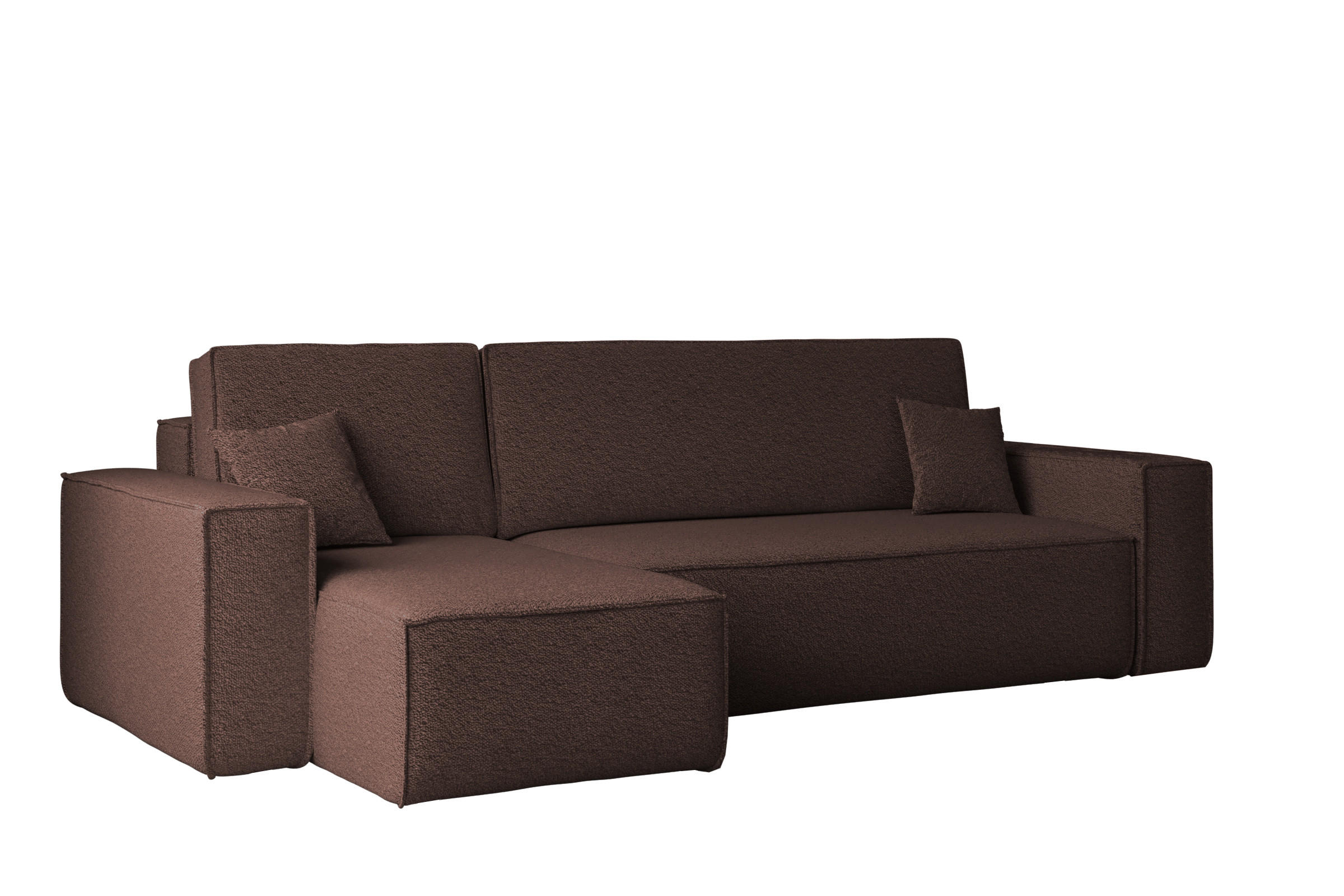 ECKSOFA Mit Schlaffunktion Und Bettkasten L-Form BEST Stoff Abriamo Braun Links - Braun, Holz/Textil (142/244cm) - Kaiser Möbel
