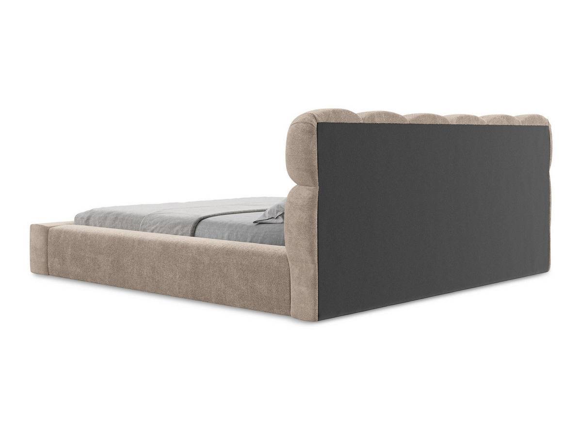 POLSTERBETT mit Bettkasten und Lattenrost 200x240 Beige - Beige/Schwarz, Kunststoff/Textil (160/200cm) - Makamii