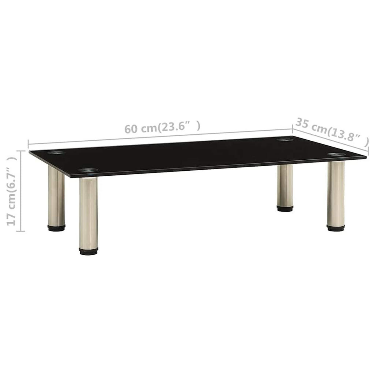 TV-TISCH 60/35/17 Cm Schwarz Hartglas - Schwarz, Glas (30/50/150cm) - vidaXL