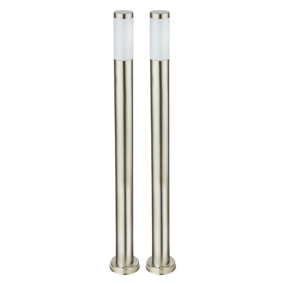 LED WEGELEUCHTE Edelstahl Silber 2er Set - Silberfarben, Metall (7.6/7.6/110cm)