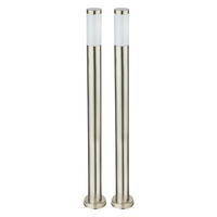 LED WEGELEUCHTE Edelstahl Silber 2er Set - Silberfarben, Metall (7.6/7.6/110cm)