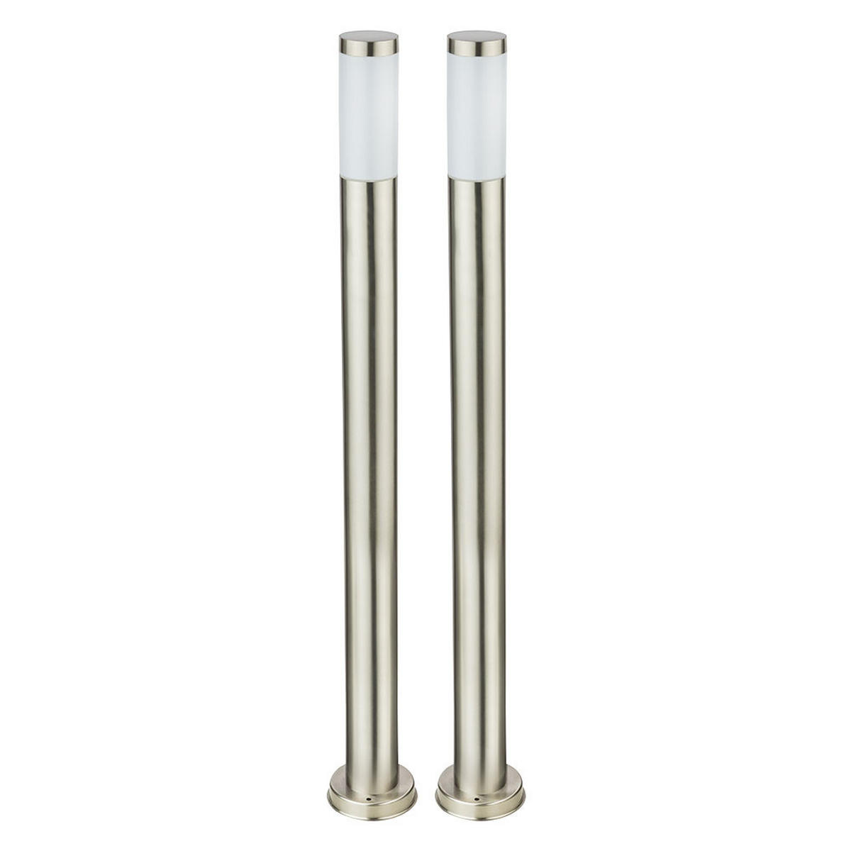 LED WEGELEUCHTE Edelstahl Silber 2er Set - Silberfarben, Metall (7.6/7.6/110cm)