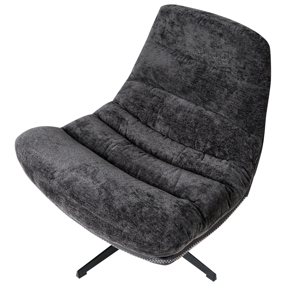 DREHSESSEL Schwarz Tovik - Schwarz, Textil (82/89/55cm) - Beliani