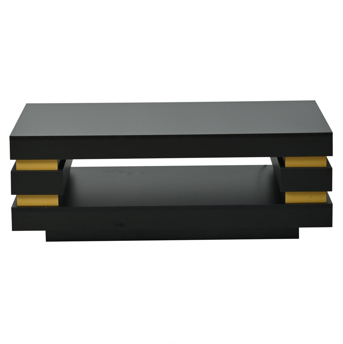 COUCHTISCH aus Spanplatte 100x50x35 cm in Schwarz mit LED-Beleuchtung - Schwarz, Holzwerkstoff (100/50/35cm) - Modfu