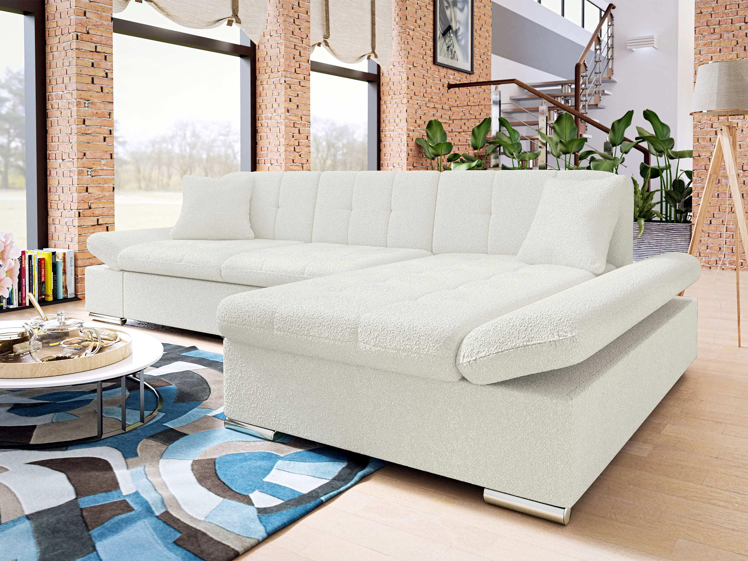 ECKSOFA Malwi Premiumi, Seite: Rechts - Creme, Holz/Textil (278/161cm) - MIRJAN24