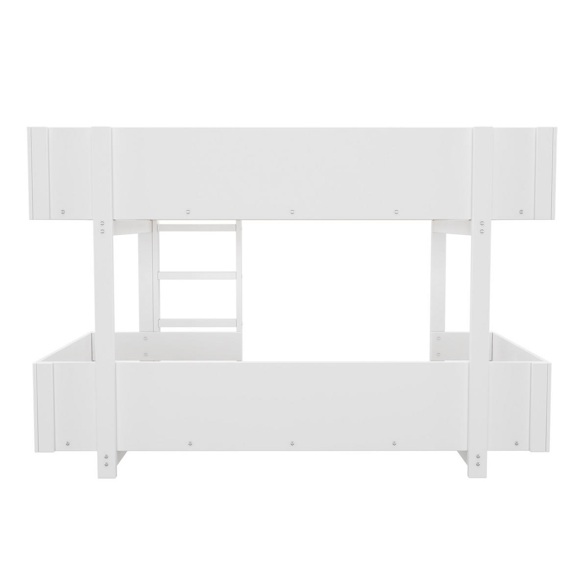 ETAGENBETT 90/200 cm Weiß mit Leiter inklusive Lattenrost aus Massivholz - Weiß, Holzwerkstoff (90/200cm) - OKWISH