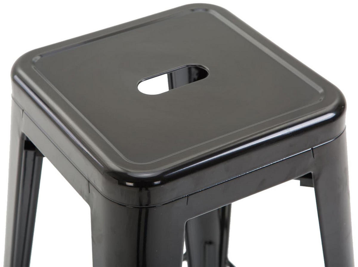 BARHOCKER Metall schwarz - Schwarz, Metall (43/76/43cm) - CLP
