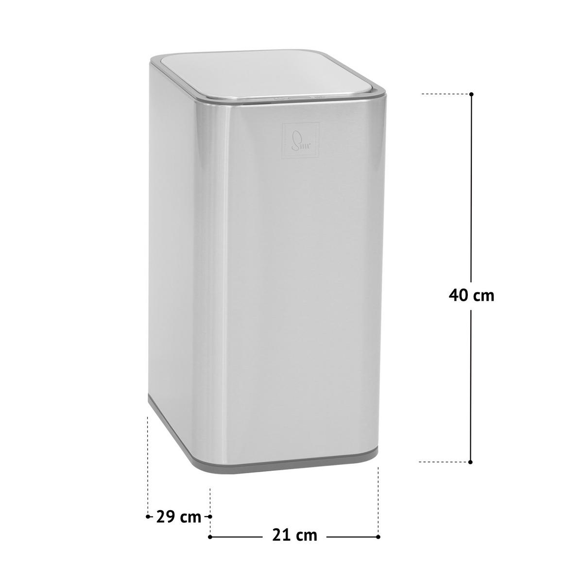 SENSORMÜLLEIMER SE13L - Grau, Metall (21/40/29cm) - SVITA