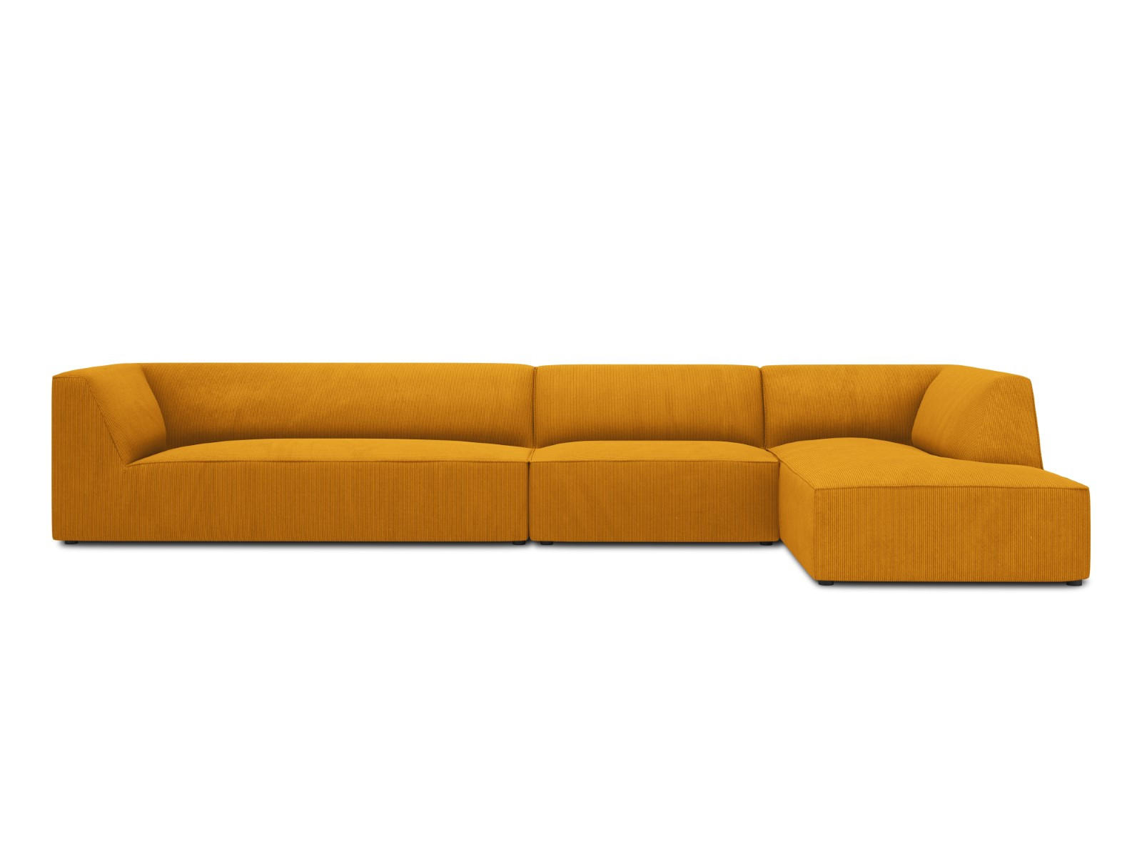 ECKSOFA rechts Ruby aus Cord gelb 5 Sitzplätze - Gelb, Textil (180/366cm) - Micadoni