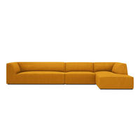 ECKSOFA rechts Ruby aus Cord gelb 5 Sitzplätze - Gelb, Textil (180/366cm) - Micadoni