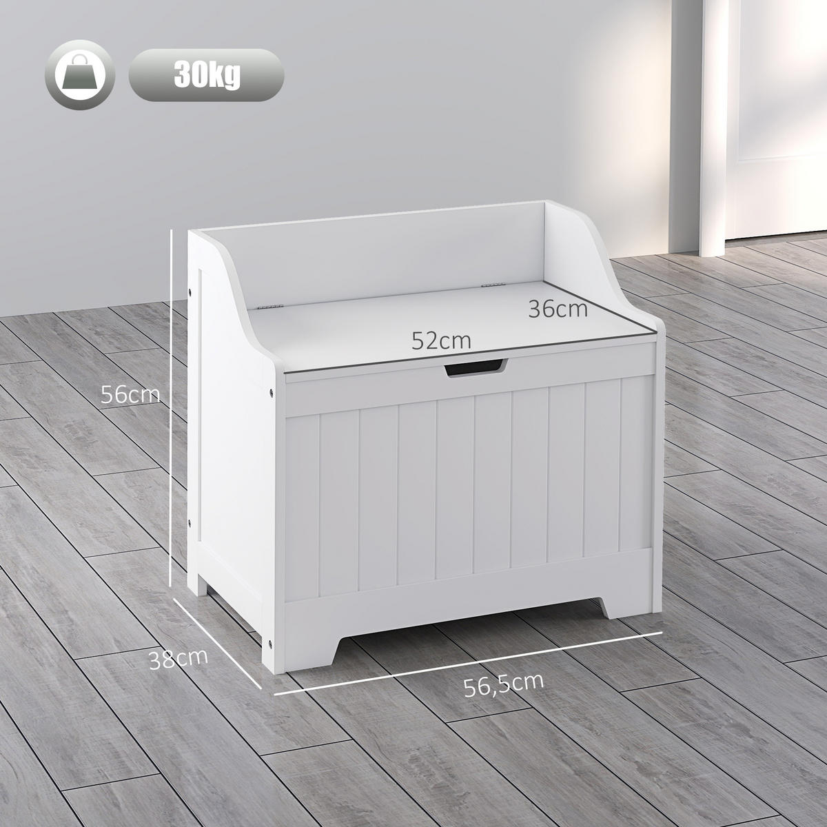 MEHRZWECKSCHRANK Weiß 38.0/56.5/56.0 cm - Weiß, Holzwerkstoff (56.5/56/38cm)