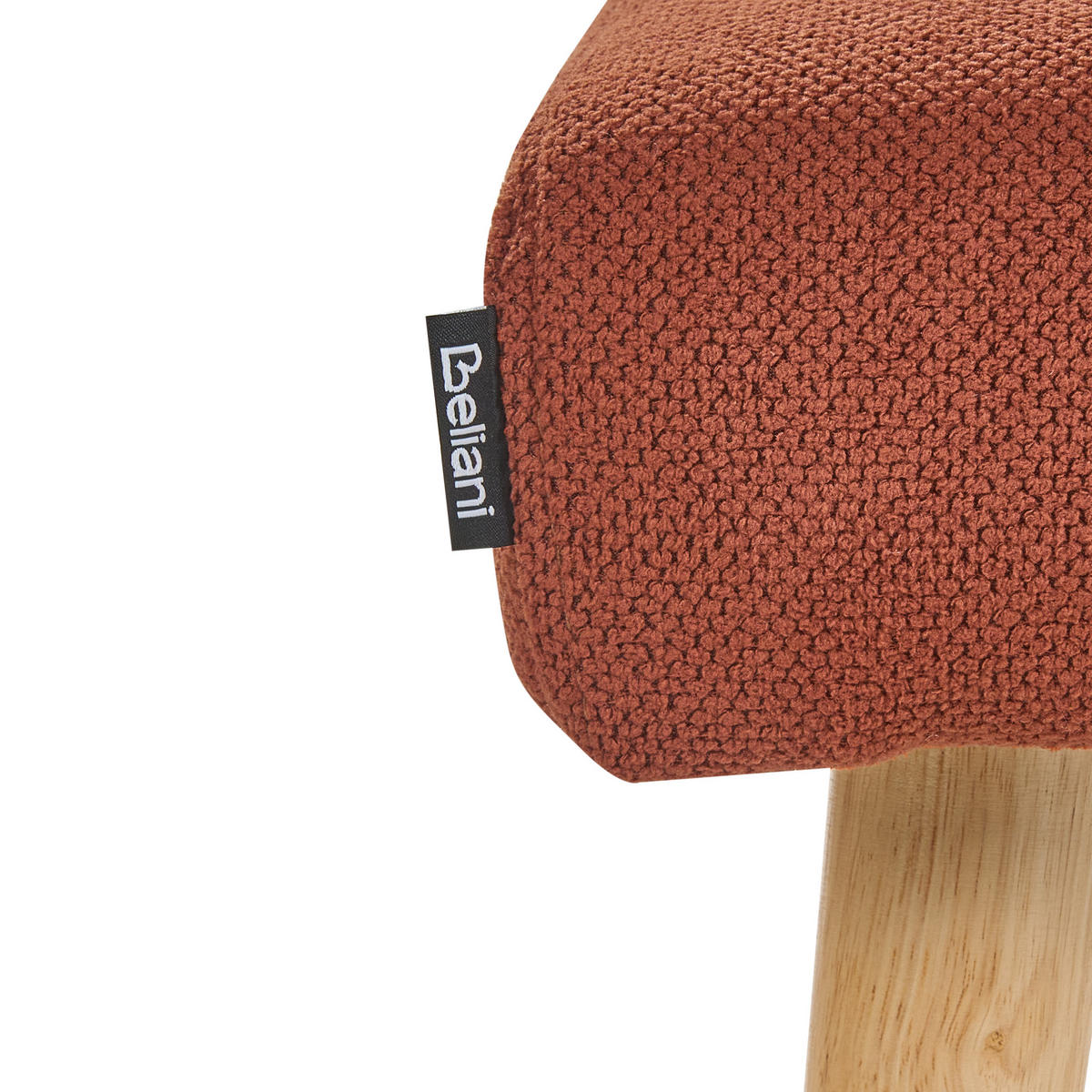 HOCKER Stoff Orange Takoma - Hellbraun, Textil (50/34/30cm) - Beliani