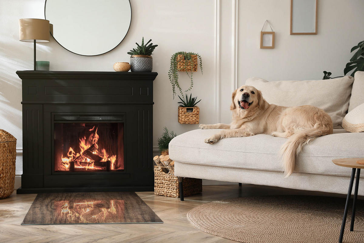 GLASPLATTE für Kamin 80x60 cm Braun - Braun, Glas (80/60/0.4cm) - ArtPrintCave